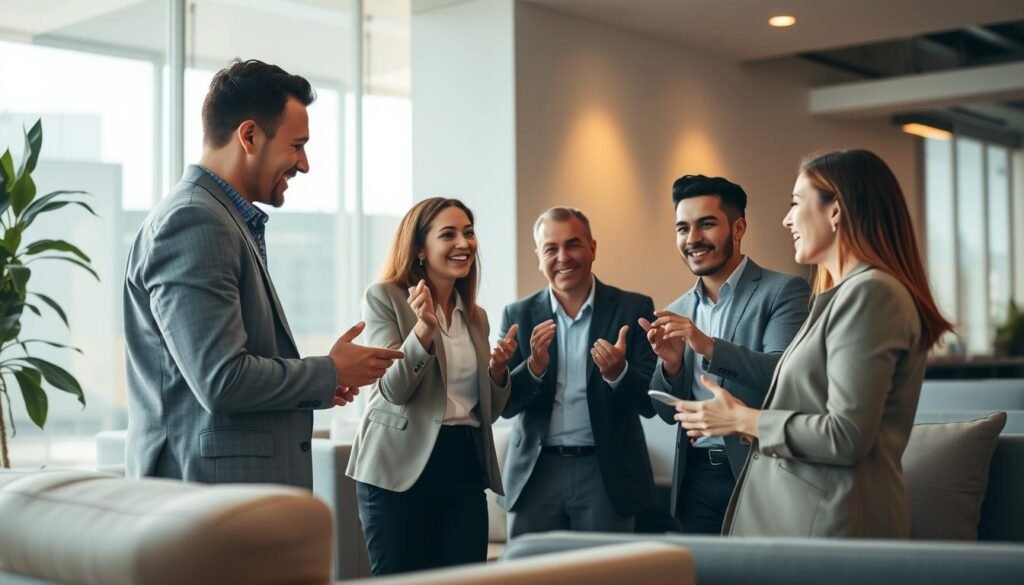 A dynamic team of business leaders collaborating in a modern, minimalist office setting. Warm, natural lighting illuminates the space, highlighting the focused expressions and animated gestures of the participants as they discuss strategies for innovation and operational excellence. Sleek furniture, clean lines, and muted color tones create an atmosphere of professionalism and innovation. The scene conveys a sense of purposeful collaboration, with the leaders actively engaged in charting a course for their organization's future success.
